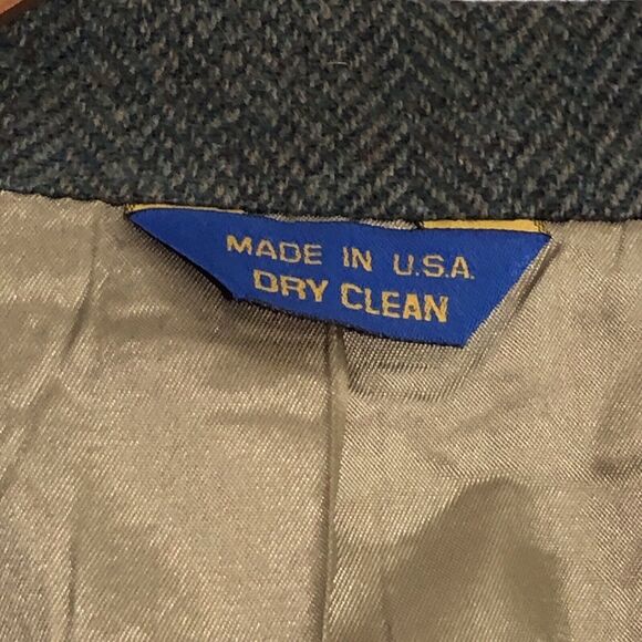 Pendleton Blazer Mens 46 Gray Virgin Wool Herringbone Tweed Sport Coat Vintage - Picture 11 of 15